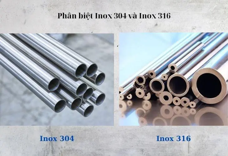 sự kh&aacute;c biệt của inox 304 v&agrave; inox 316